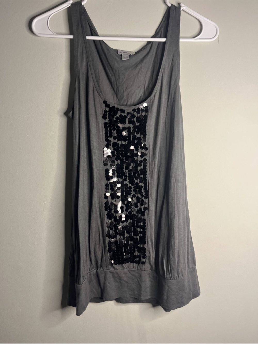 Old navy Gray Sequin-Panel Tank Top medium
